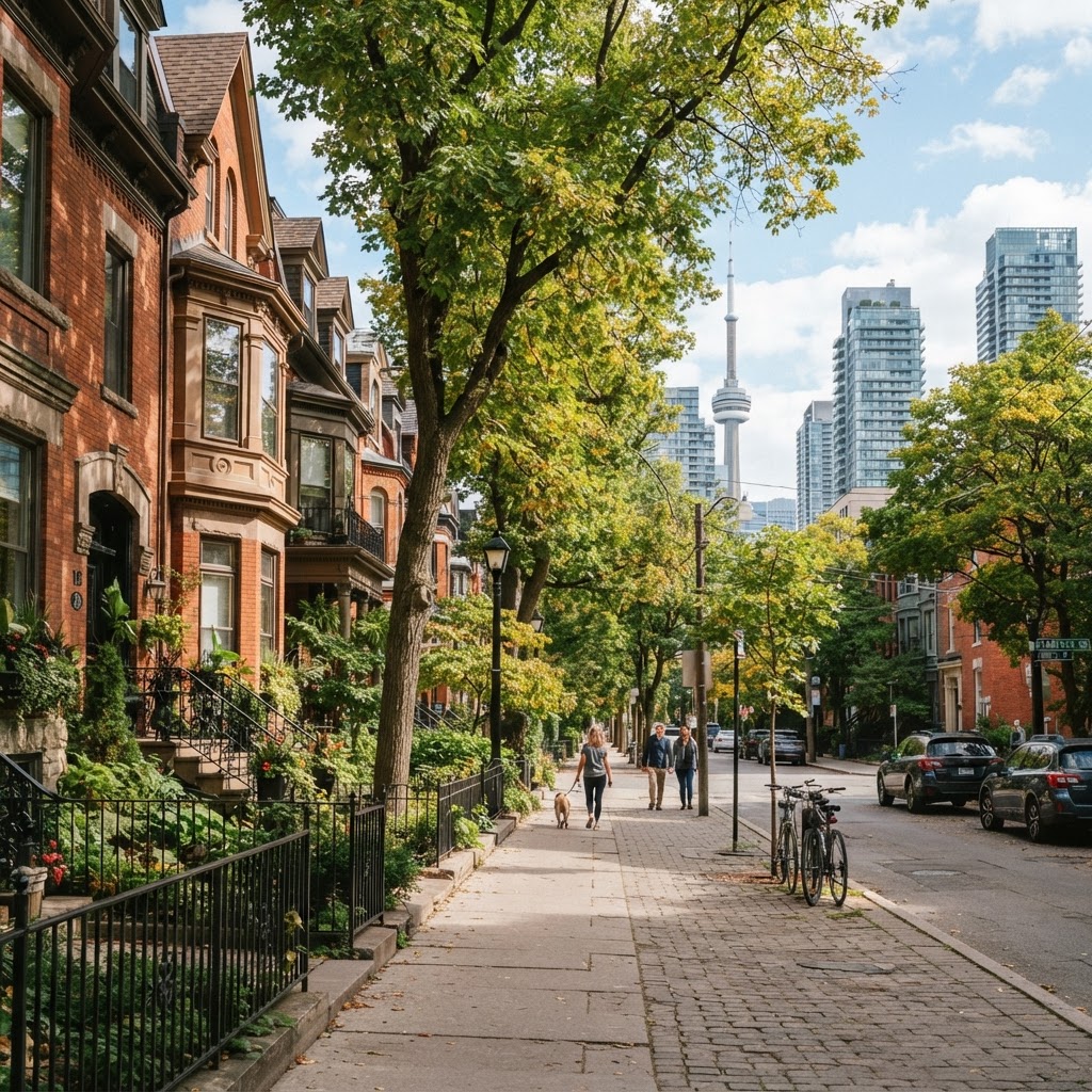 Illustrative photo of a quiet residential street in King West Toronto