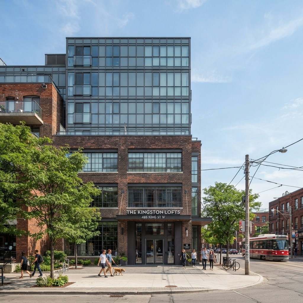 Illustrative photo of modern boutique condo architecture in King West Toronto